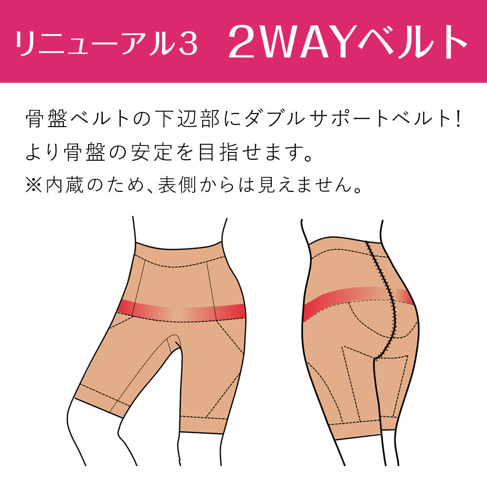 骨盤ベルトINショーツ コットンロングタイプ 2枚セット